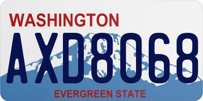 WA license plate AXD8068