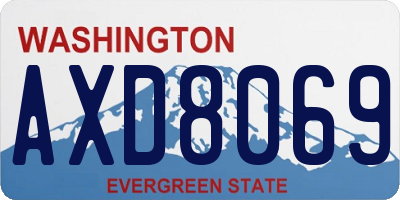 WA license plate AXD8069