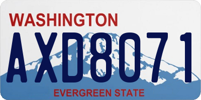 WA license plate AXD8071
