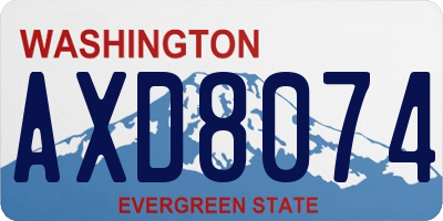 WA license plate AXD8074