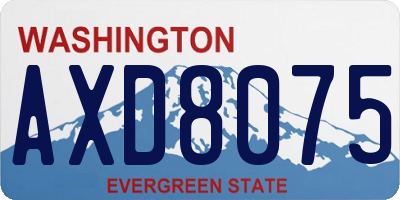 WA license plate AXD8075