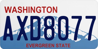 WA license plate AXD8077
