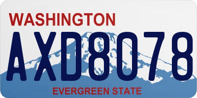 WA license plate AXD8078