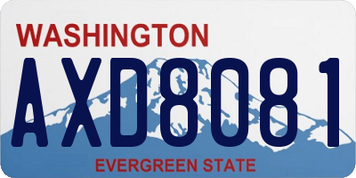 WA license plate AXD8081