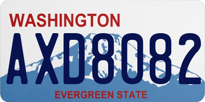 WA license plate AXD8082