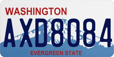 WA license plate AXD8084