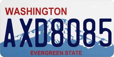 WA license plate AXD8085