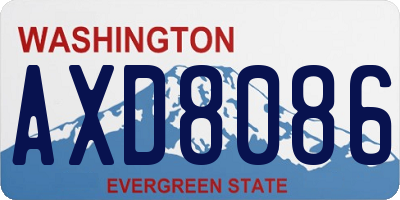 WA license plate AXD8086