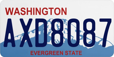 WA license plate AXD8087