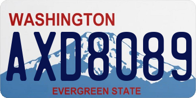 WA license plate AXD8089