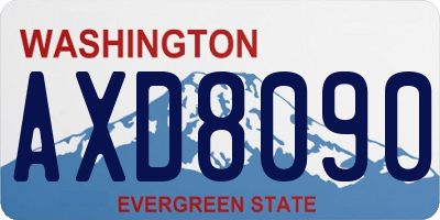 WA license plate AXD8090