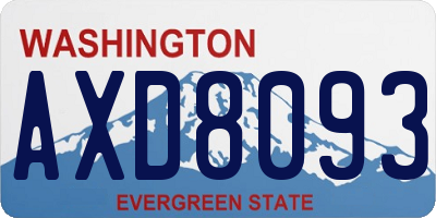 WA license plate AXD8093