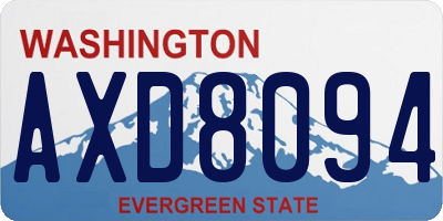 WA license plate AXD8094