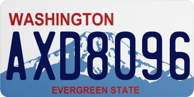 WA license plate AXD8096