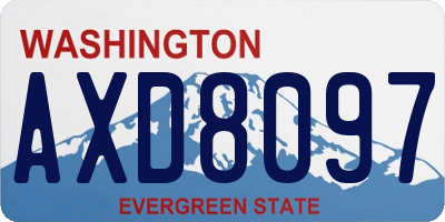 WA license plate AXD8097