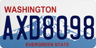 WA license plate AXD8098
