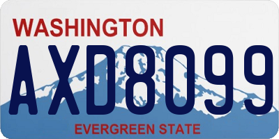 WA license plate AXD8099