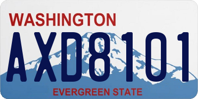 WA license plate AXD8101