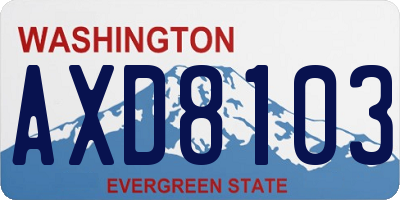 WA license plate AXD8103