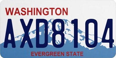 WA license plate AXD8104