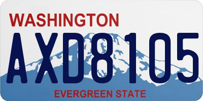 WA license plate AXD8105