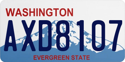 WA license plate AXD8107