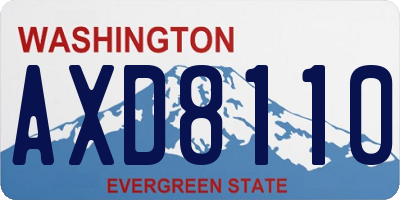 WA license plate AXD8110