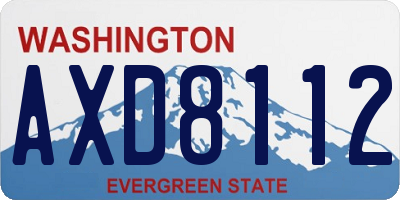 WA license plate AXD8112