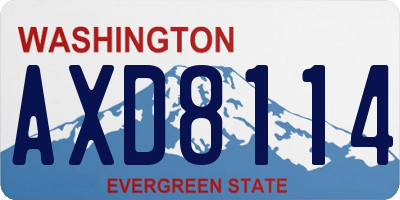 WA license plate AXD8114