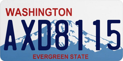 WA license plate AXD8115