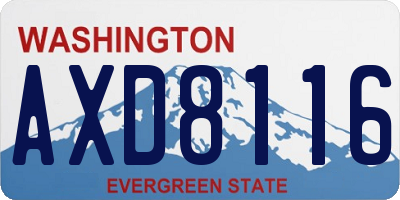 WA license plate AXD8116