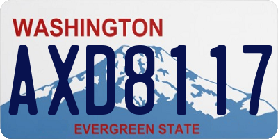 WA license plate AXD8117