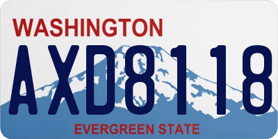WA license plate AXD8118