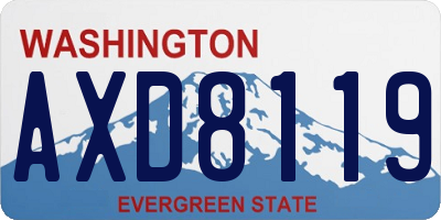 WA license plate AXD8119
