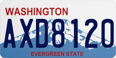 WA license plate AXD8120