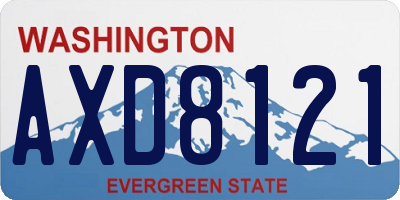 WA license plate AXD8121
