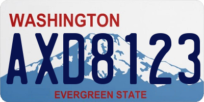 WA license plate AXD8123