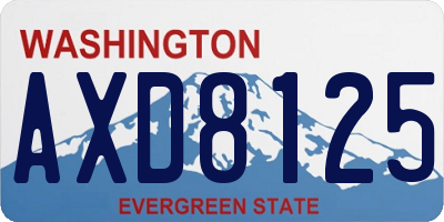 WA license plate AXD8125