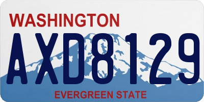 WA license plate AXD8129