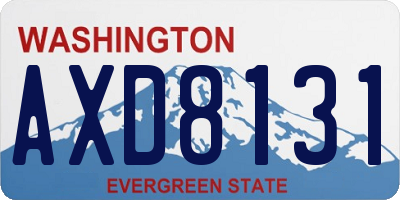 WA license plate AXD8131