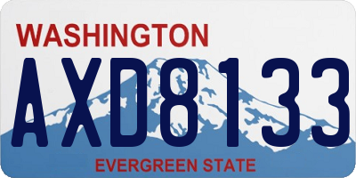 WA license plate AXD8133