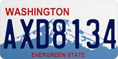WA license plate AXD8134