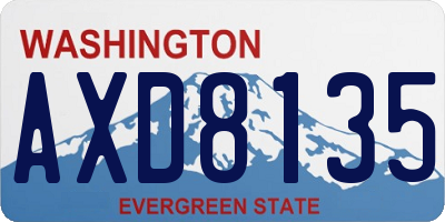 WA license plate AXD8135