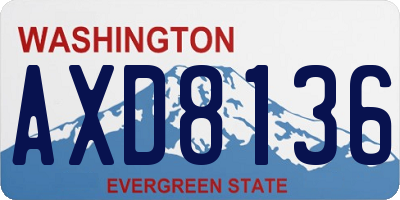 WA license plate AXD8136