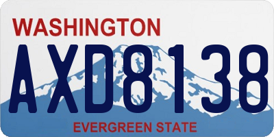 WA license plate AXD8138