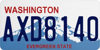 WA license plate AXD8140