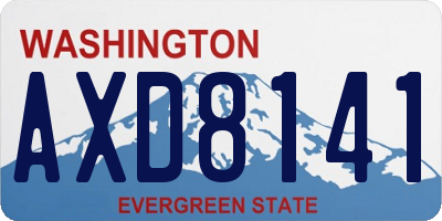 WA license plate AXD8141