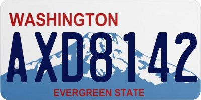 WA license plate AXD8142