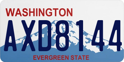 WA license plate AXD8144