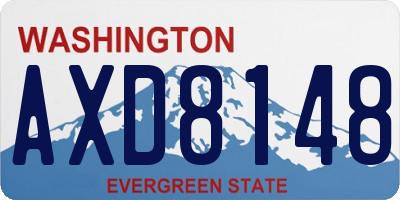 WA license plate AXD8148